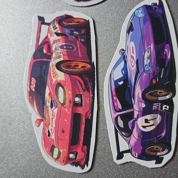 5 Car Magnets Cool Red, Yellow, Purple, Rainbow Custom Cars - Picture 2 of 6